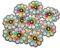 1 1/2" Rainbow Colored Daisy Flower Embroidery Iron On Heat Transfer Patch Pack of 72